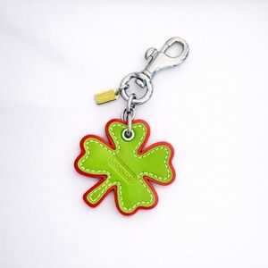 Coach Four Leaf Clover Bag Charm Keychain Lucky 2007 Y2K